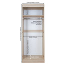Copenhagen Ready Assembled Wardrobe with 2 Doors  - Grey Matt & White