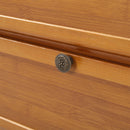 Livingandhome Freestanding Bamboo Clothes Rack with Storage Shelves