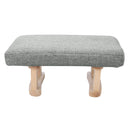 Livingandhome Linen Upholstered Footstool with Wooden Legs