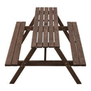 Breeins Solid Wood Rectangle Picnic Table and Bench Set