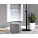 Livingandhome Minimal Hexagonal Velvet Footstool Ottoman with Stripes