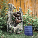 Garden Sanctuary Outdoor Water Fountain Rockery Decoration Solar Powered