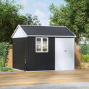 Breeins 10 x 8FT Outdoor Metal Apex Roof Garden Storage Shed