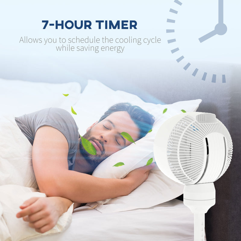 HOMCOM 9 Inch Height Adjustable Air Circulator Fan 70° Oscillating 9 Setting