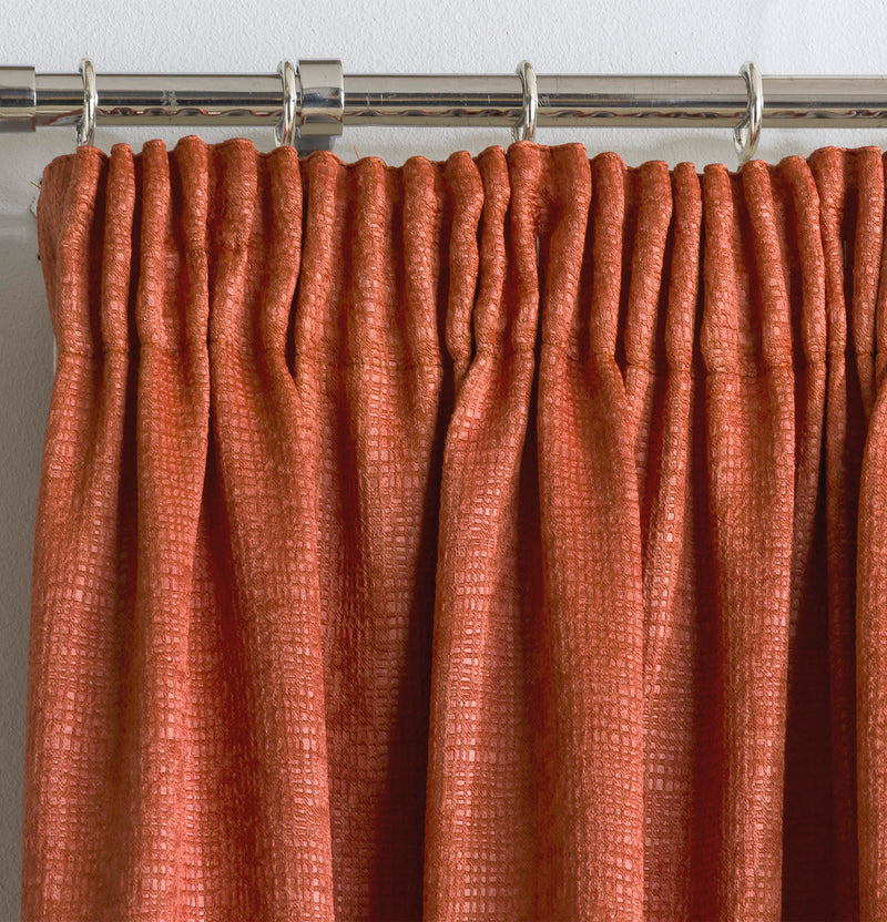 Enhanced Living Matrix Orange Tape Top Thermal Noise Reducing Dim Out Curtains - Pair