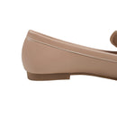 PU Leather Closed Toe Loafers - Nude