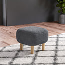 Livingandhome Footstool Pouffe Stool with Wooden Legs