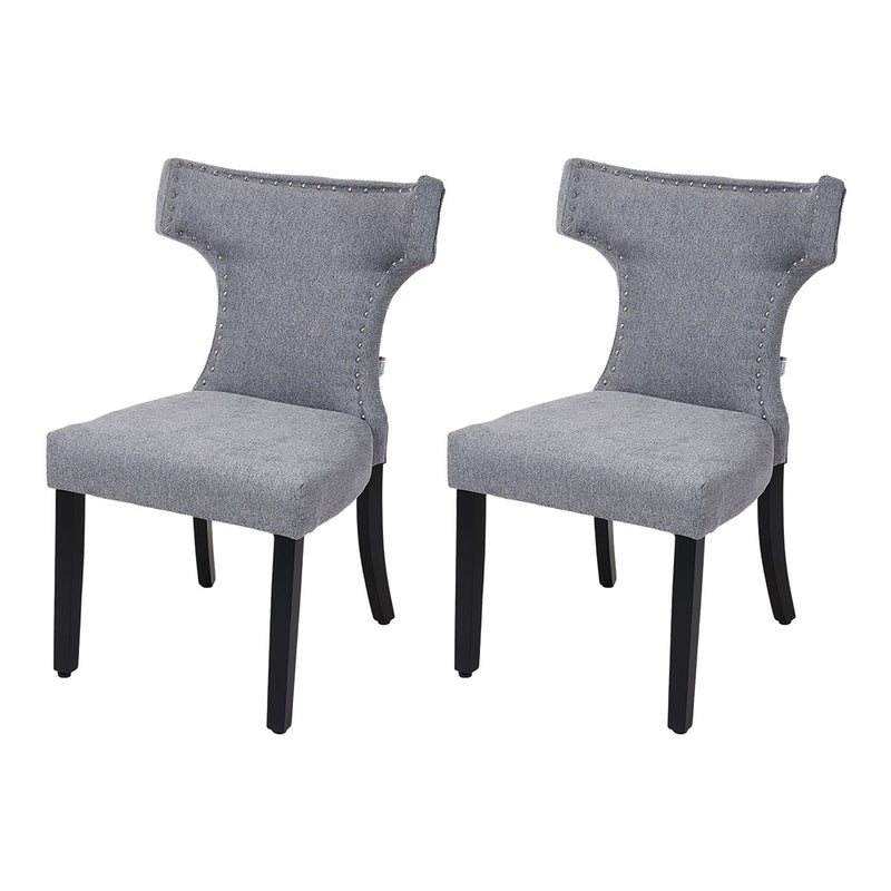 Livingandhome Set of 2 Upholstered Dining Chairs