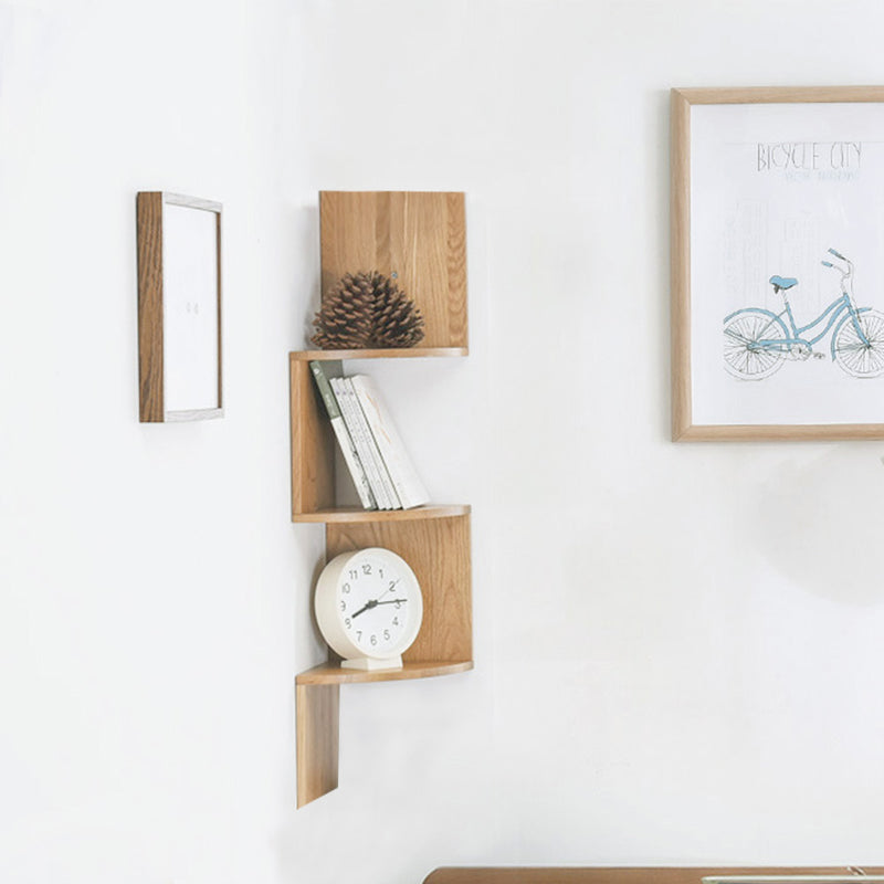 Cottonfy UK Wooden Floating Corner Shelf