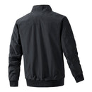 Outdoor Zip-up Windproof Lightweight Bomber Jacket Casual Varsity Outerwear - Black