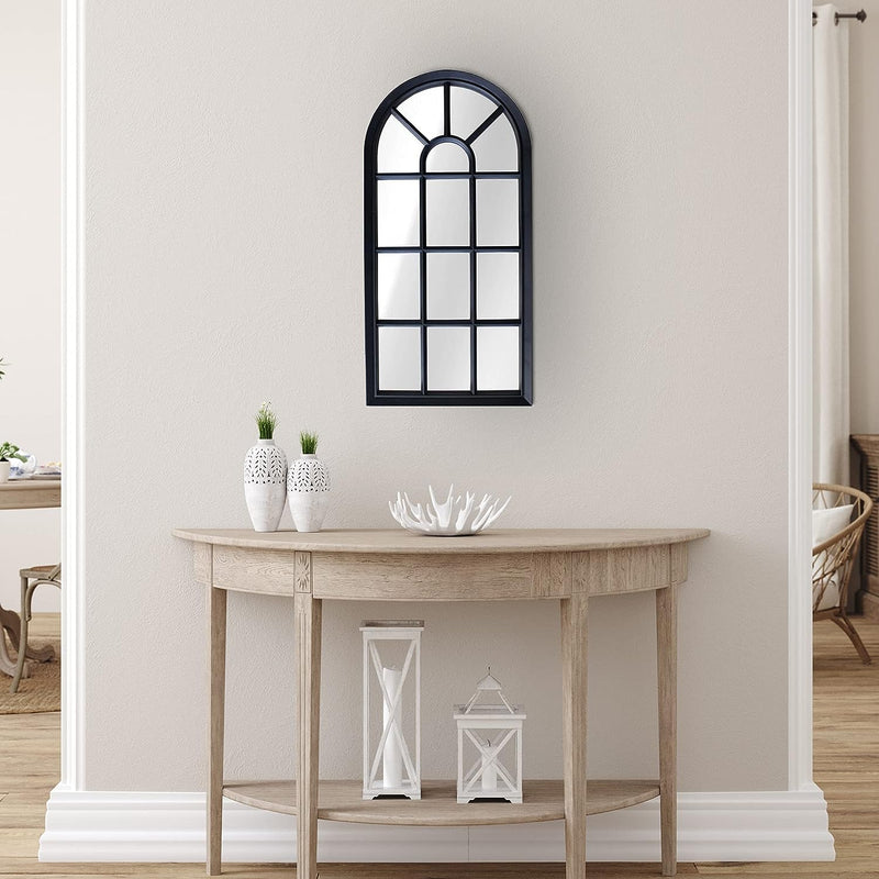 Lewis's Large Window Hallway Mirror 34 x 69cm - Black