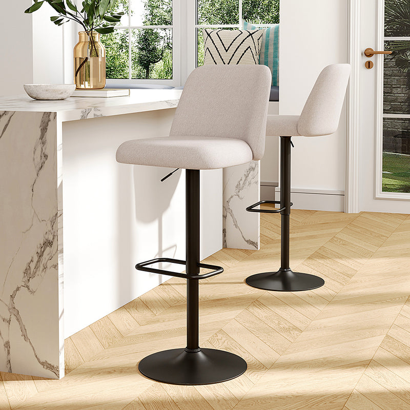 Livingandhome Pair of Swivel Counter Stools with Cushion