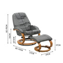 Livingandhome Ergonomic Executive Office Reclining Chair With Footstool
