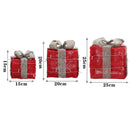 Lifeideas Set of 3 Light-Up Square Christmas Gift Boxes Glitter Presents Decoration