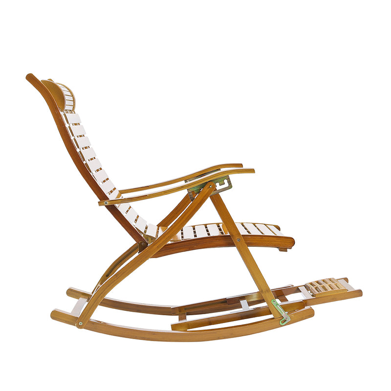 Garden Sanctuary Bamboo Rocking Chair Foldable Recliner