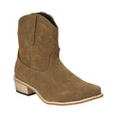 Embroidered Pointed Toe Cowboy Ankle Boots with Block Heel
