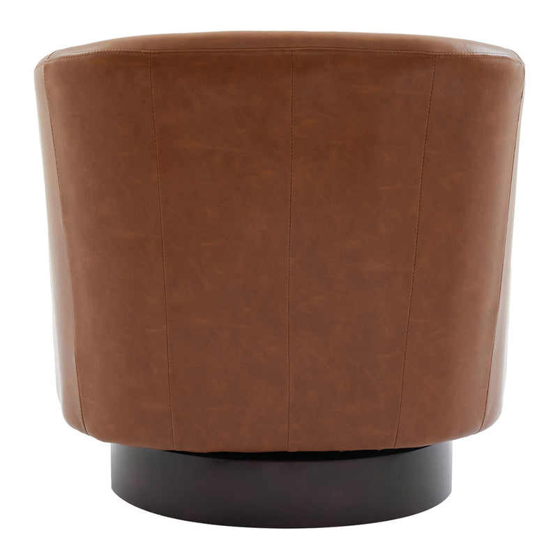 Livingandhome Brown Modern Swivel Single Armchair