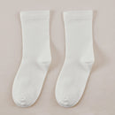 Modishion 6 Pairs White Cotton Crew Socks