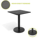 Livingandhome Square Cafe Table with Metal Base