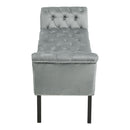 Livingandhome Grey Velvet Upholstered Bedroom Bench