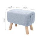 Livingandhome Linen Upholstered Ottoman Footstool with Pocket