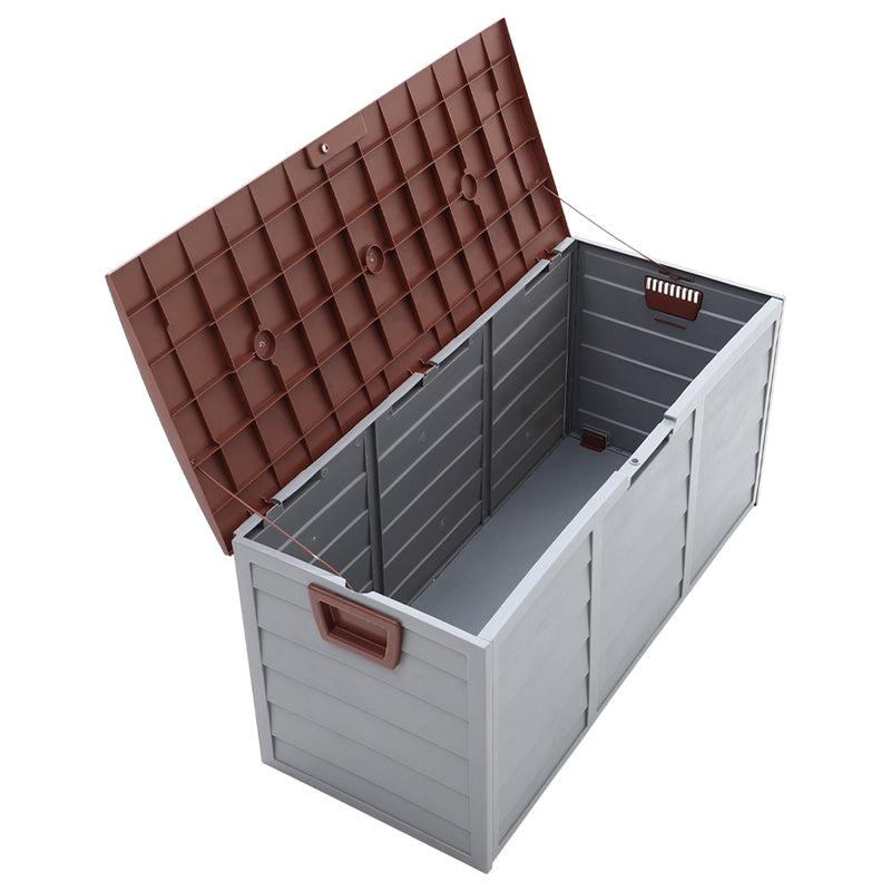 Livingandhome Waterproof Large Plastic Garden Storage Box with Wheels