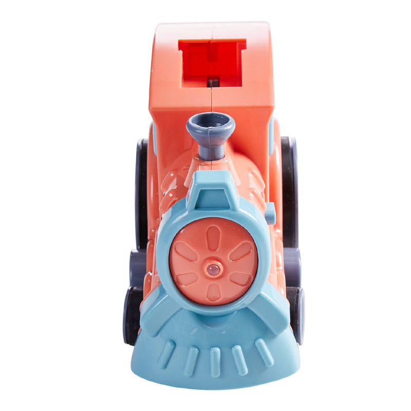 Kidkid Pink Automatic Domino Laying Train Toy with Lights for Kids