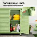 Outsunny Garden Storage Shed Solid Wood Garage Organisation W/ Doors, Green