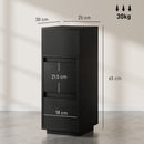HOMCOM Slim Bedside Table, Bedside Cabinet with Open Shelf and 2 Drawers