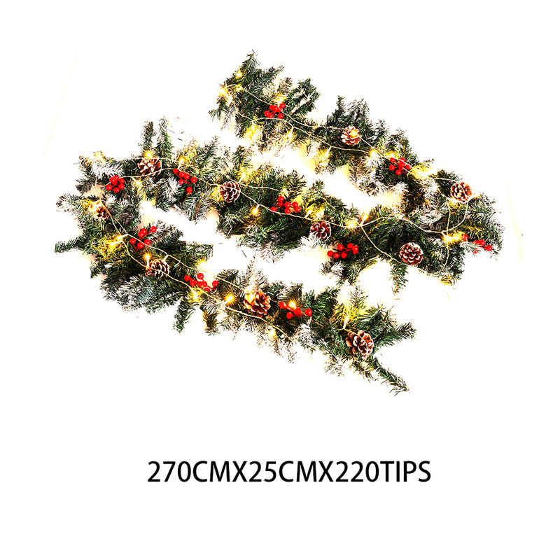 Lifeideas 270cm Artificial LED Warm White Light Christmas Garland