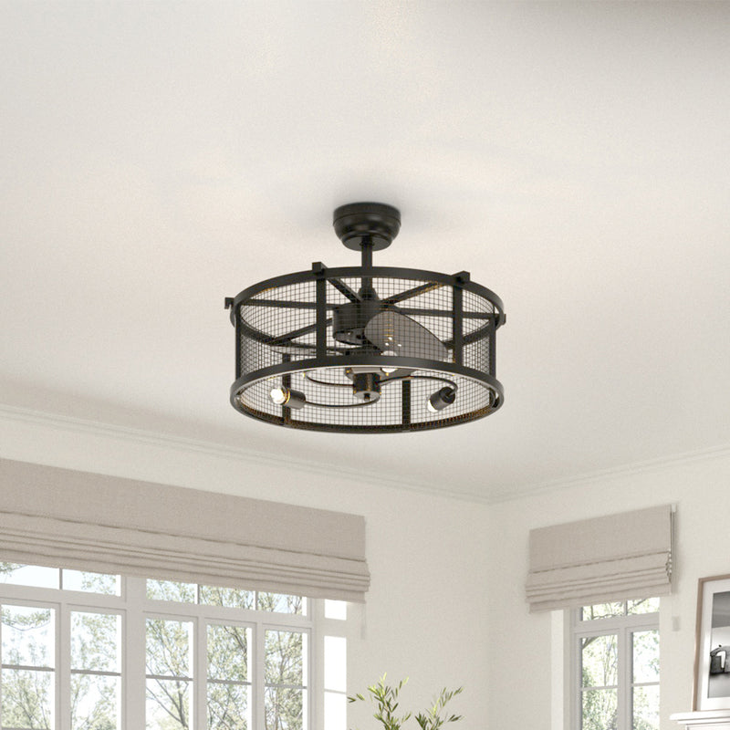 Cottonfy UK Metal Industrial Ceiling Fan Light