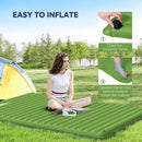 Outsunny Portable Inflatable Camping Bed with Double Mattress Green