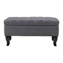 Livingandhome Rectangle Linen Ottoman Bench