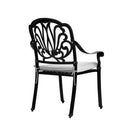 Breeins Black 3-Piece Cast Aluminum Outdoor Dining Set With Cushions