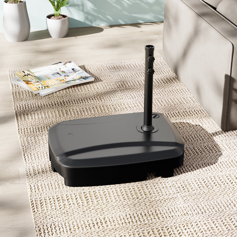 Garden Sanctuary HDPE Water and Sand Filled Freestanding Parasol Base with Wheels