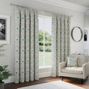 Enhanced Living Blue Floral, 100% Blackout, Thermal Curtains with Tape Top Header - Pair