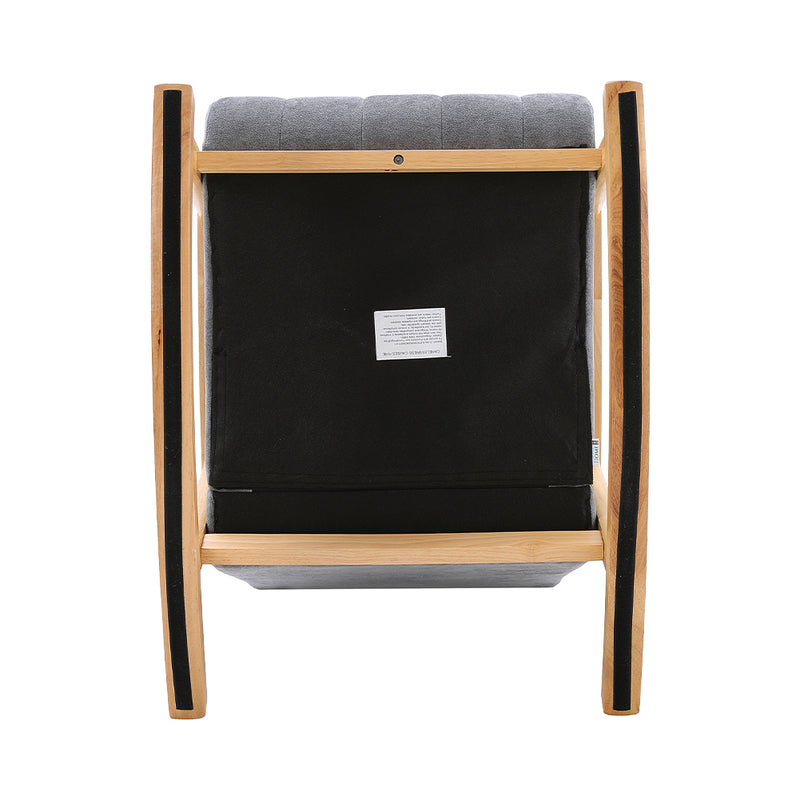 Livingandhome Rubberwood Frame Velvet Rocking Chair