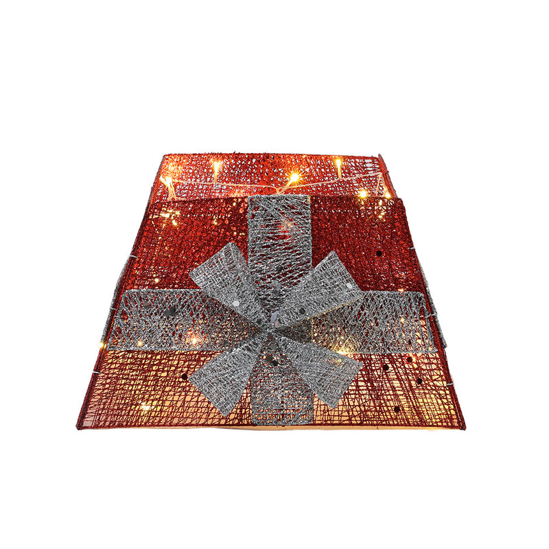 Lifeideas Square Christmas Tree Collar with Bow Tie Decoration