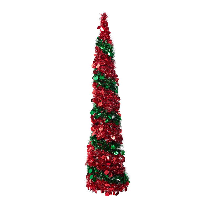 Lifeideas 5ft Pop-Up Decorative Tinsel Tree