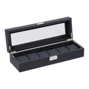 Sheonly Elegant Faux Leather Watch Display Case with 6 Slots
