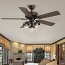 Cottonfy UK Crystalline 5-Blade Ceiling Chandelier Light with Pull Chain