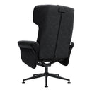 Faux Leather Swivel Armchair With Footstool