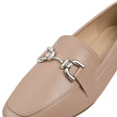 PU Leather Closed Toe Loafers - Nude