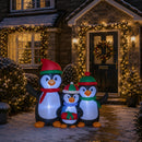 1.5m Light up Christmas Inflatable Penguin Family with 12 White LEDs