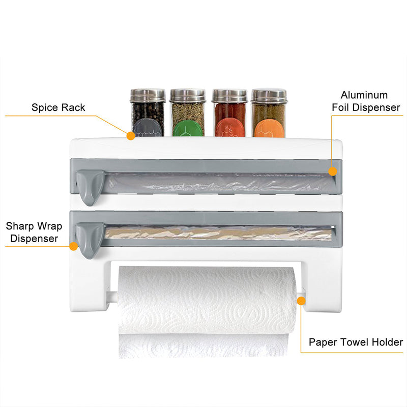 Lifeideas Kitchen Cling Film Foil Roll Dispenser with Slide Cutters