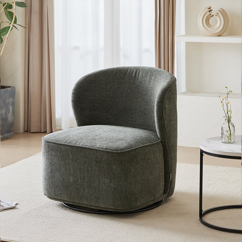 Livingandhome Modern Upholstered Swivel Armchair