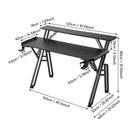 Livingandhome Gaming Desk with LED Lighting and Stand