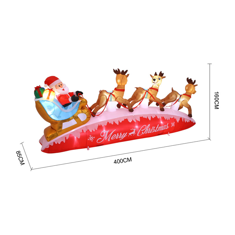 Lifeideas 4M Inflatable Santa and Rudolf Decoration