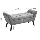 Livingandhome Raised Arm Velvet Bed End Bench