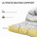 Outsunny Garden Back Chair Cushion Patio Seat Cushion Pad Outdoor & Indoor Use - Light Grey